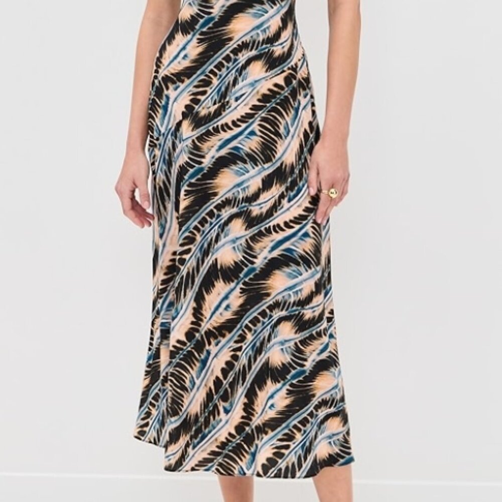 NWT SPRING 2025 ULLA JOHNSON Ines Puff Sleeves Silk Midi Dress in River S $690 - Picture 5 of 12